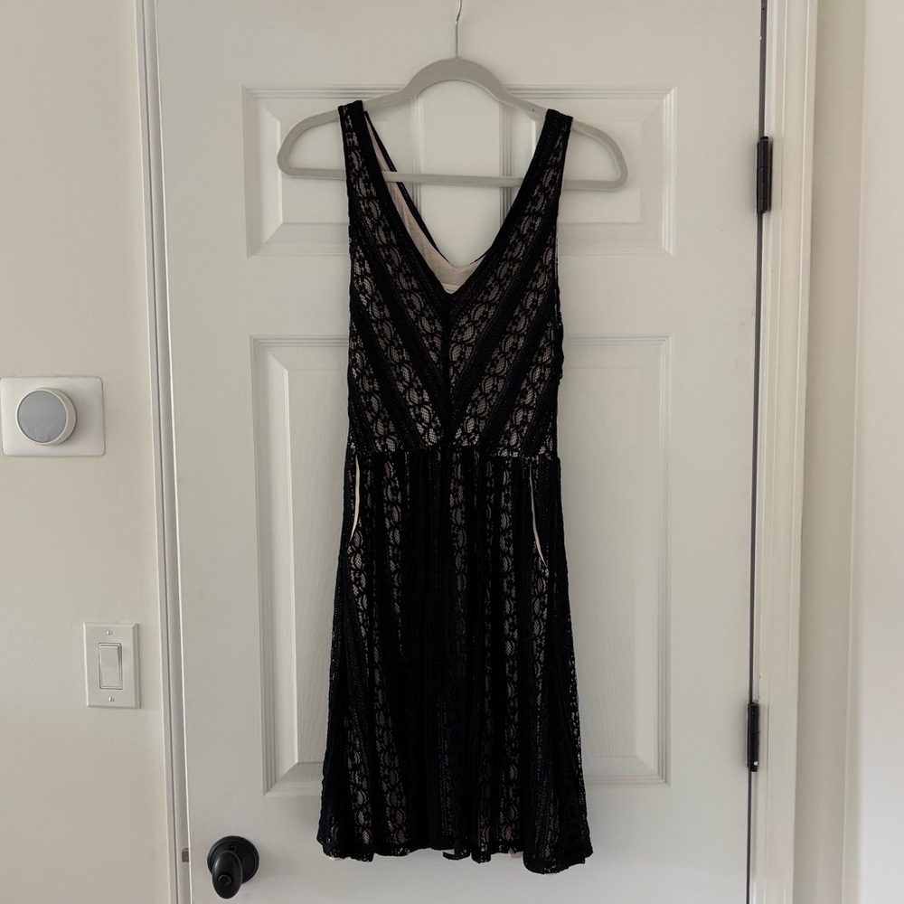 Anthropologie cocktail dress - black and nude
